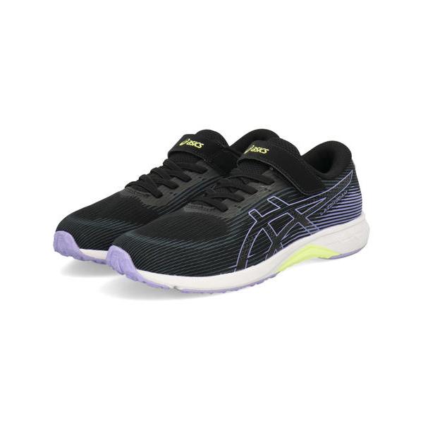 ASICS KIDS LAZERBEAM アシックスレーザービーム RK-MG 軽量 スピードモデル キッズスニーカー 子供靴 運動会 通学 1本ベルト 1154A223 003 ブラック/ラベンダー