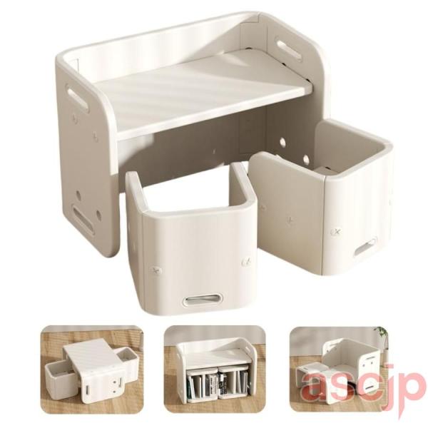 【変形可能子供用テーブルとチェア】デスクとチェアを背もたれモードとして使用できます。あるいは2人の子供が両対面に勉強したりゲームしたり、大人も子供と両対面に付き添うことができます。【多機能キッズデスクとキッズチェア】お子供用テーブルと椅子だ...