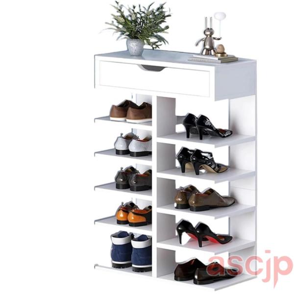 【仕様】靴棚。素材: 中密度ファイバーボード。サイズ: 約40*22*85/99/113/127cm; 色：ホワイト/ブラウン。【清掃簡単】棚の表面はすべて滑らかで、傷が付きません。さらに、靴ラックは湿った布で簡単に掃除でき、毎日の使用後は...