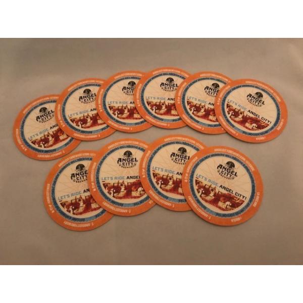 ロサンゼルスのエンジェルシティビールのコースター　10枚セット新品紙製バーやダイナー、パーティーやバーベキューでどうぞ！