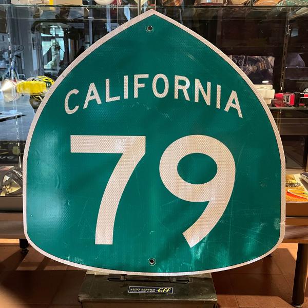 ロードサイン CALIFORNIA 79 E30 WARNING 道路標識 ガレージ 本物  
