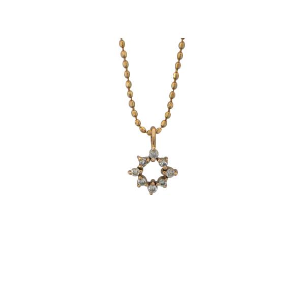 K18WG ネックレス　トップ　ダイヤ0.06ct ネックレス K18(ゴールド) ダイヤモンド0.06ct チェーン長さ【実寸