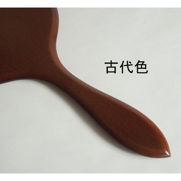 手鏡 化粧 木製 ハンドミラー 古代色・欅色仕上げ １４丸 2C-81 シンプル