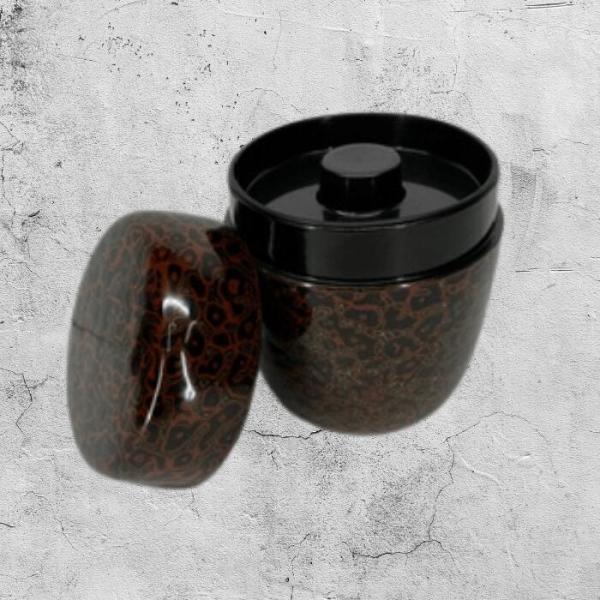 樹脂製 茶筒 堆朱 夏目