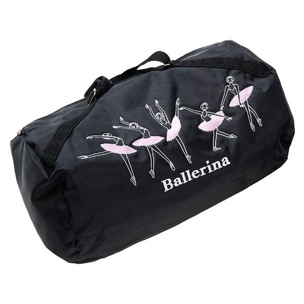 バレエ バッグ レッスンバッグ 女の子 ナイロン 子供 キッズ ジュニア 大人 黒 ブラック 刺繍 ドラム型 筒型 中型 大き目 アジャスター バレエバッグ Balletbag 10 バレエ用品 芦屋チャンティ 通販 Yahoo ショッピング