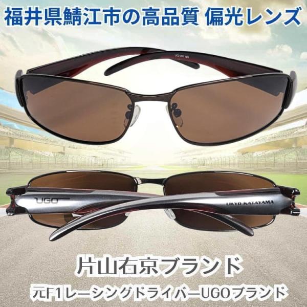 眼に優しい視界が明るいブラウン偏光レンズ サングラス 元F1ドライバー 片山右京のブランドUGO 偏光サングラス 紫外線99％カット フラッシュミラー CP10 爆買