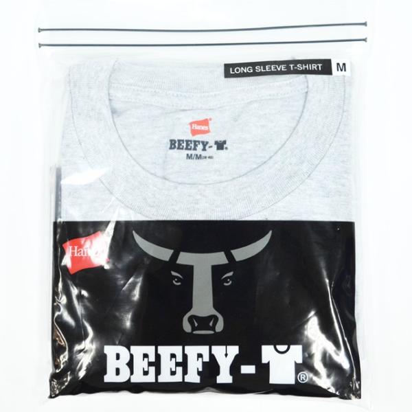 HANES �w�C���Y BEEFY LONG SLEEVE T-SHIRT GRAY H5186-060