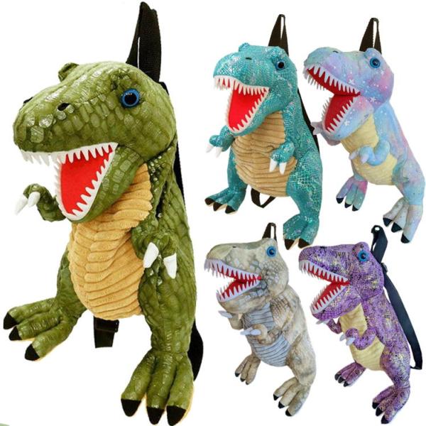 恐竜のぬいぐるみがそのままリュックになって登場！恐竜の背中部分にファスナーポケットがついています。中にはタオル、ティッシュ、おやつなどが入ります。グリーン:4549479048114ブラウン:4549479048107ミント:4549479...