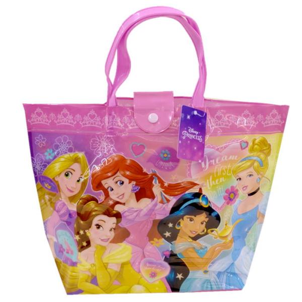 人気のプリンセスたちがプリントされたプールバッグですアリエル/ラプンツェル/ベル/シンデレラ/ジャスミンかわいいキャラクターの角型プールバッグです小学校や幼稚園でのプールの授業や水泳教室にサイズ:(約)W37×H27.5×D10cm素材・材...