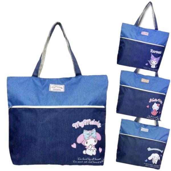sanrio（サンリオ） トートバッグ キャラクター デニム風 ビッグトート