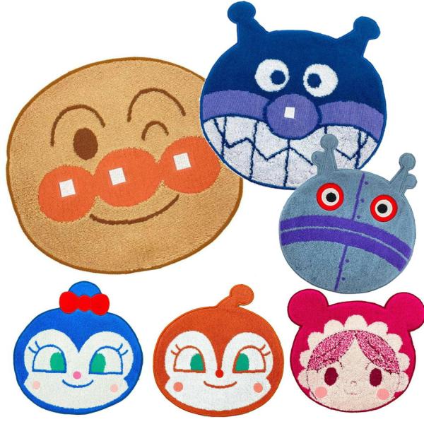アンパンマン スマイル ミニタオル ダイカット タオル キャラクターフェイス型 顔型 バンダイ ハンドタオル 丸眞