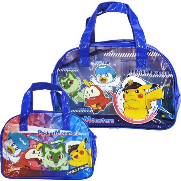 御三家(ホゲータ/クワッス/ニャオハ/キャプテンピカチュウ)人気ポケモンキャラクターのボストン型プールバッグですボストンタイプなのでマチありでたっぷり収納小学校や幼稚園でのプールの授業や水泳教室にサイズ:(約)32×23×10cm素材・材質...