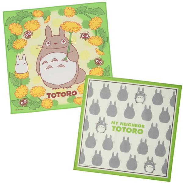 ランチクロス となりのトトロ たんぽぽ爛漫 大トトロシルエット 43×43cm 丸眞 ジブリ キャラクター グッズ ナフキン 給食 抗菌防臭