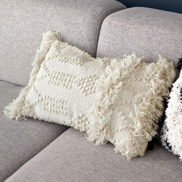 �N�b�V�����J�o�[ �N�b�V���� �z���C�g �{�w�~�A�� 30×50cm �A�C�{���[ BOHO 34426