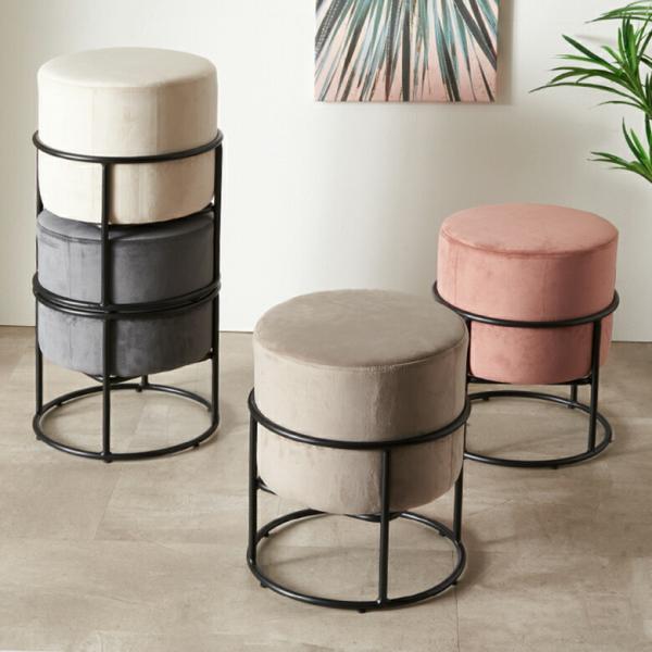 スツール おしゃれ ベルベット 椅子 スタッキング いす ラウンド
