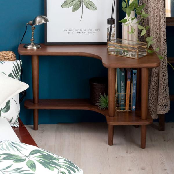 サイドテーブル ソファサイド 木製 ブラウン 高さ52cm [91385