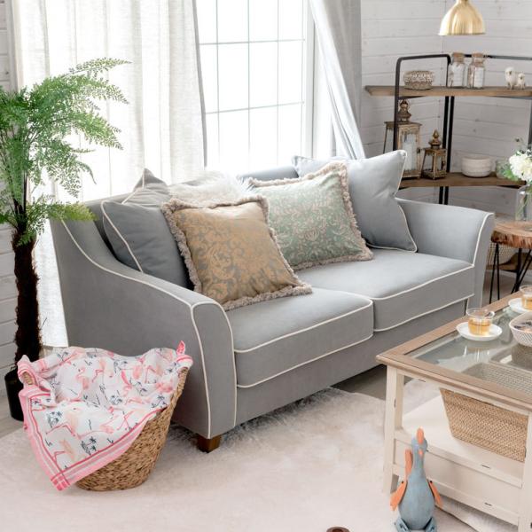 東谷 ソファ 2.5人掛 グレー クッション付き 幅171cm [91404]【 2人掛