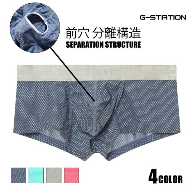 ボクサーパンツ メンズ G-Station/ジーステーション 前穴付き ハニカムパターン ボクサーパンツ プレゼント ホワイトデー