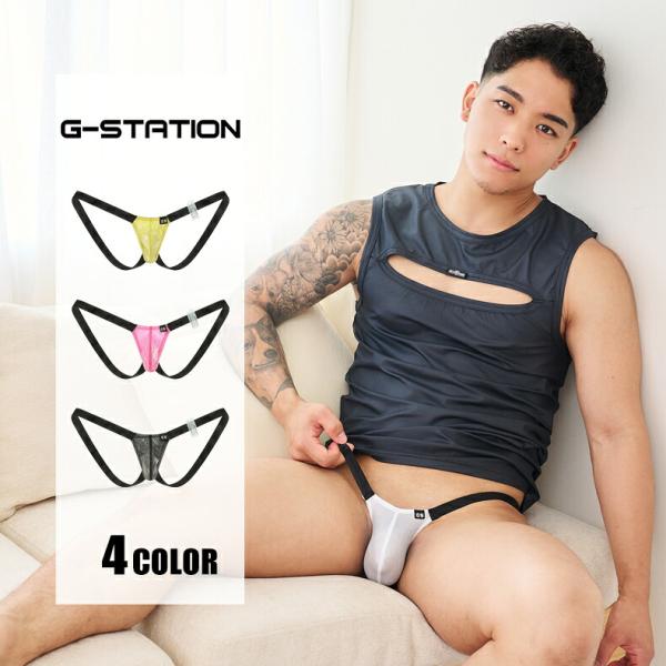 G-Station/ジーステーション ホログラムドット 光沢 キラキラ ラメ Yバック 軽量 シースルー  男性下着