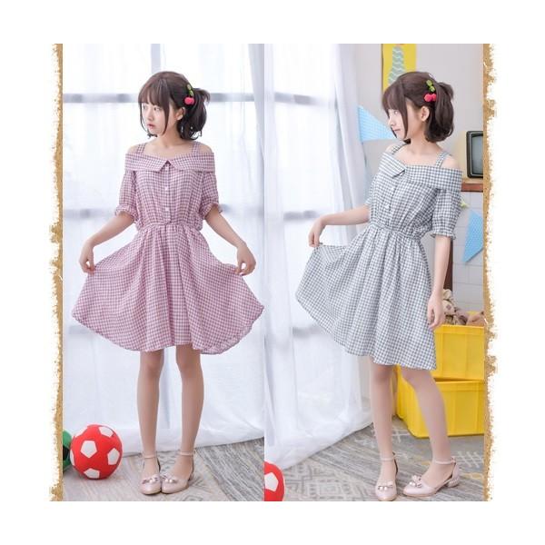 チェック 肩露出 ワンピース 森ガール Buyee Buyee Japanese Proxy Service Buy From Japan Bot Online