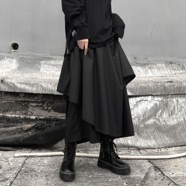 heve ガウチョパンツ　黒　36 ブラック Heve サテンフレアガウチョパンツ ブラック 36 - メルカリ