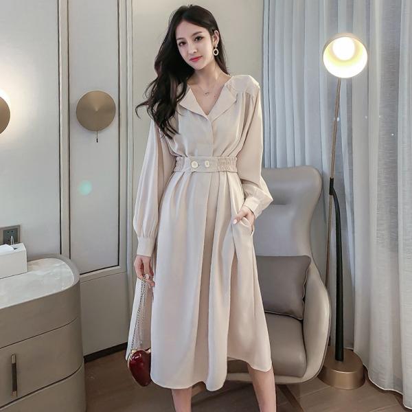 ワンピース 秋服 レディース 大きいサイズ ロング丈 シャツワンピース 長袖 Vネック 秋物 ひざ下丈 フレアワンピース 体型カバー 通勤 リゾート 代 30代40代 Y19lyq08x007 アジアンストア 通販 Yahoo ショッピング