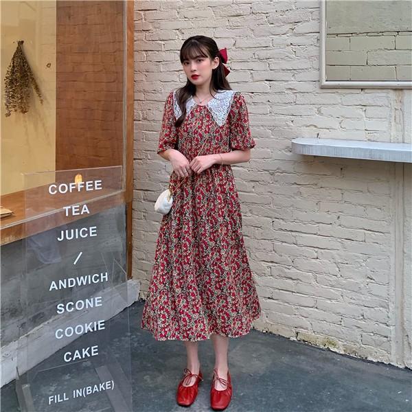 授乳ワンピース マタニティロングフレアワンピース ゆったり 花柄ワンピ 可愛い エレガント M L Xl Xxl 春夏 ママワンピ 妊婦服 縦ファスナー レッド イエロー Yyfmm アジアンストア 通販 Yahoo ショッピング