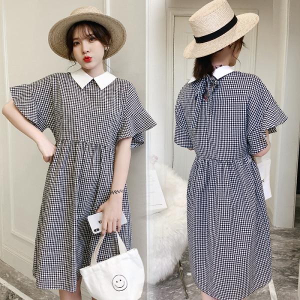 シャツワンピース マタニティ リボン ワンピ レディース 産前産後 大きいサイズ ゆったり M L Xl Xxl 春夏 ロングシャツ 薄手シャツ 妊婦服 可愛い ブラック Yyfmm051 アジアンストア 通販 Yahoo ショッピング