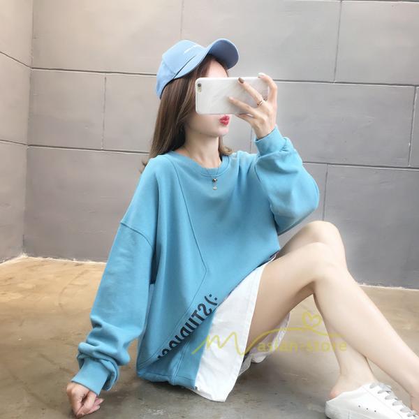 パーカー レディース トレーナー 秋服 トップス レイヤード風 ゆったり ゆる チュニック 体型カバー プルオーバー カジュアル 人気激安