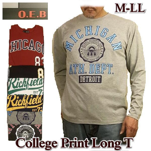 Tシャツ 長袖 メンズ アメカジ カレッジプリント 綿混 M L LL Tシャツ 長袖 メンズ アメカジ カレッジプリント 綿混 M L LL