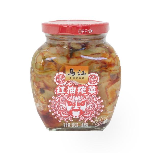 【商品名】重慶烏江紅油ザーサイ300g/重慶烏江紅油搾菜300g【原材料】ザーサイ、大根、チンゲン菜、食塩、菜種油、赤唐辛子、ニンニク、生姜/調味料（アミノ酸）、5’-リボヌクレオチドナトリウム、クエン酸、乳酸、着色料（パプリカ、黄色4号）...