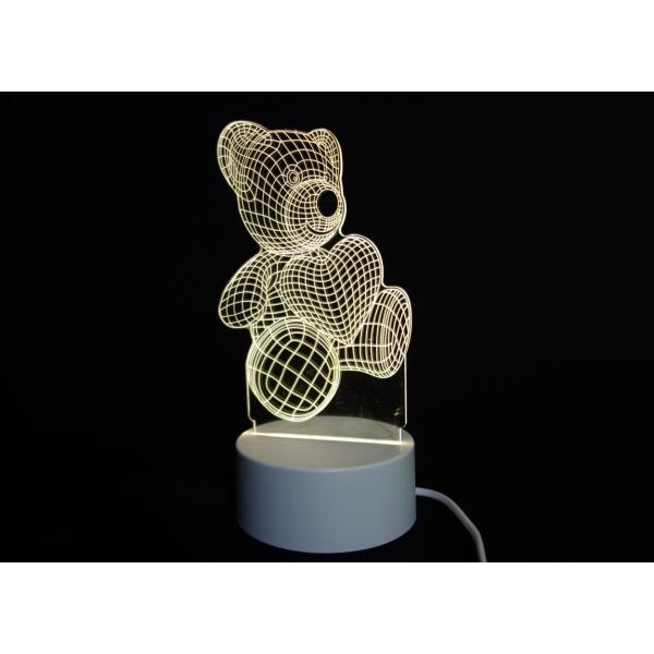 送料無料 テディベア LED３D彫刻  ナイトランプ 2色変化 黄色・白 ルームライト ギフト