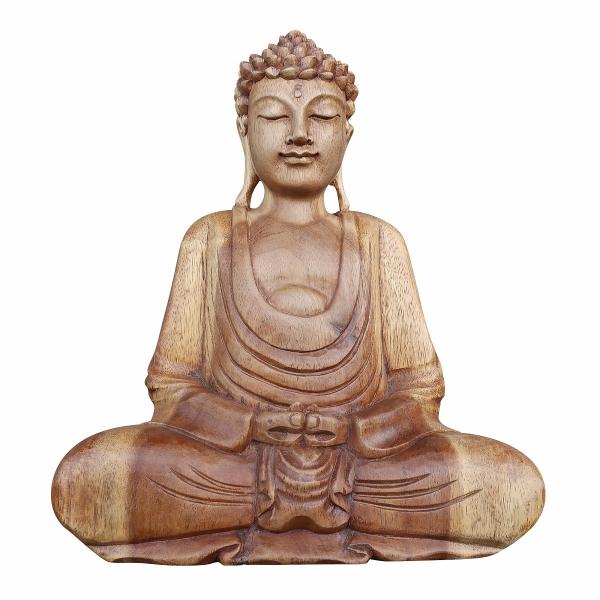⭐️大型⭐️ブッダハンド⭐️仏陀⭐️Buddha⭐️木彫り⭐️オブジェ⭐️アンティーク ‼️⁉️ ブッダの木彫り 31cm 座像 スワール無垢材 木製仏像 仏陀置物 釈迦