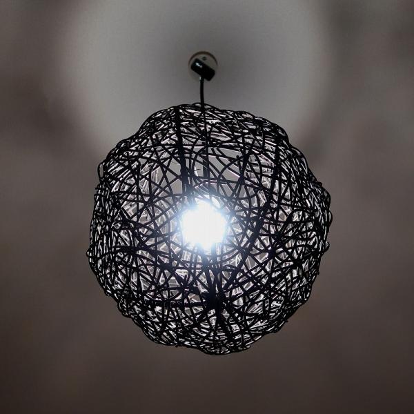 ラタンボールペンダントライト ブラック ラタンボールペンダントランプ
