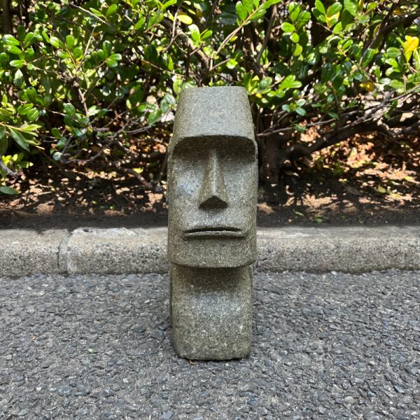 モアイ像 30cm モアイの石像 天然石材 グリーンストーン オブジェ オーナメント 置物 モヤイ象 ガーデン 庭 Moai statue 250675