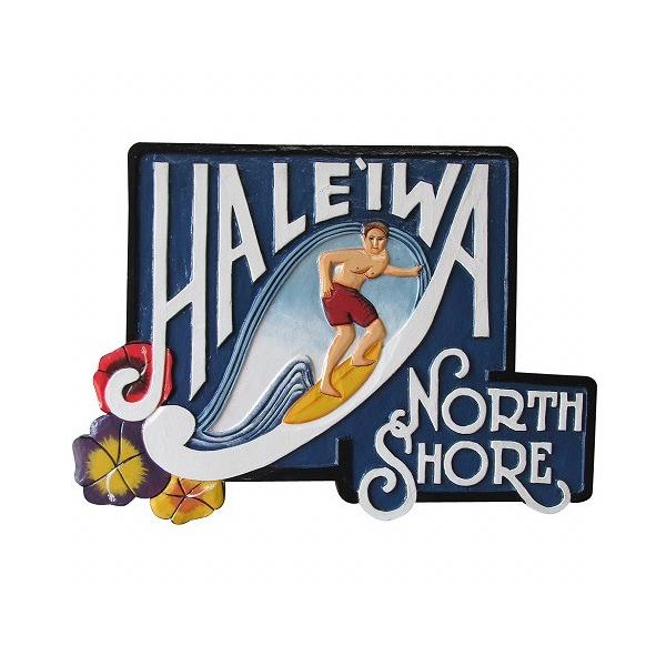 HAWAII　ハワイサインボード　ノースショア看板 ☆ハワイ直輸入☆木製看板／North shore HALEIWA 看板／ノース