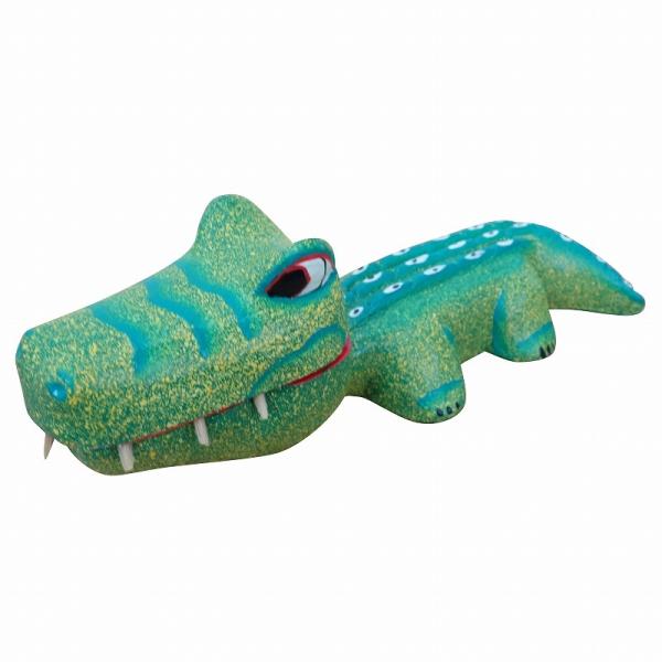 口開きワニの木彫り【アジアン雑貨 バリ雑貨 ワニの置物 小物