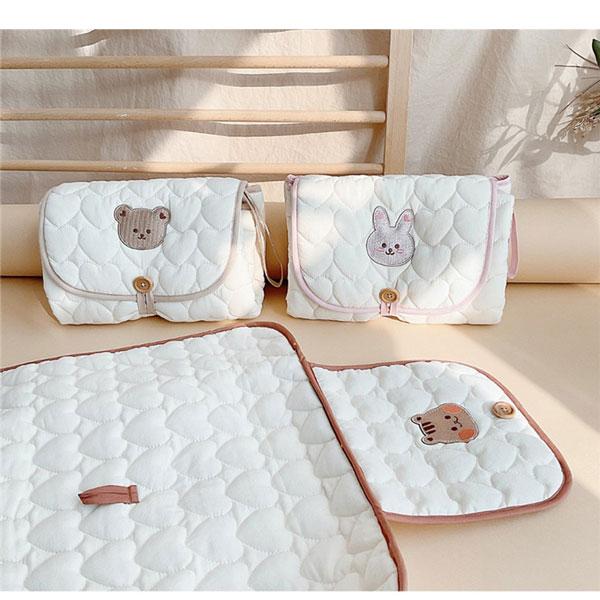 クマ くま うさぎ ウサギ りす リス 折りたたみ 防水 オムツ おむつ交換シート ベビーマット コットン 赤ちゃん雑貨