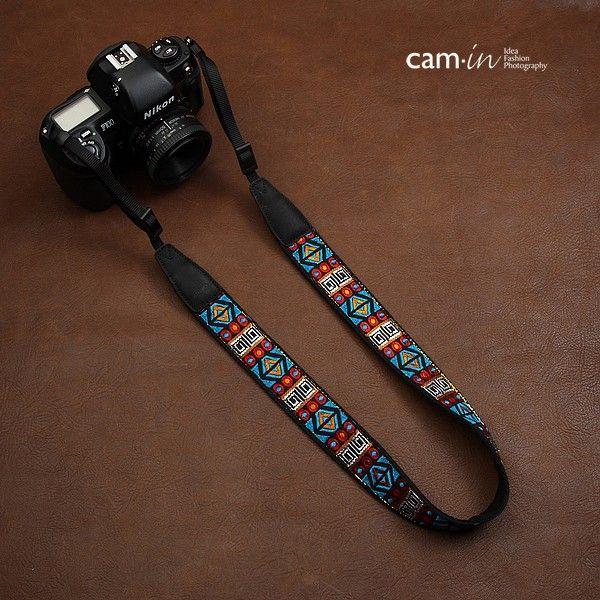 カメラストラップ ネックストラップ 古代民族風刺繍デザイン 一眼レフ