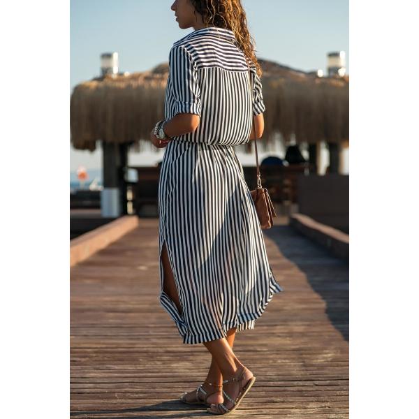 春夏 ヨーロッパファッション ストライプ トラップ長袖 人気のシャツワンピ ワンピース Buyee Buyee Japanese Proxy Service Buy From Japan Bot Online