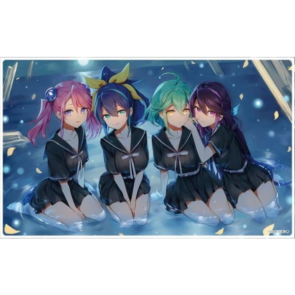 ミッドナイトブルー 同人TCGプレイマット 柚子シリーズ 花魁 遊戯王