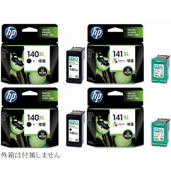 エイチピー HP 140XL + 141XL 純正 インクカートリッジ 黒+3色カラー 4