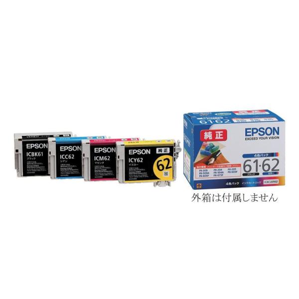 エプソン（EPSON） IC4CL6162 純正 インクカートリッジ 4色組 箱袋なし