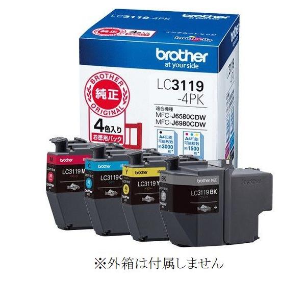 ブラザー工業 LC3119-4PK 純正 brother インクカートリッジ 大容量 4色