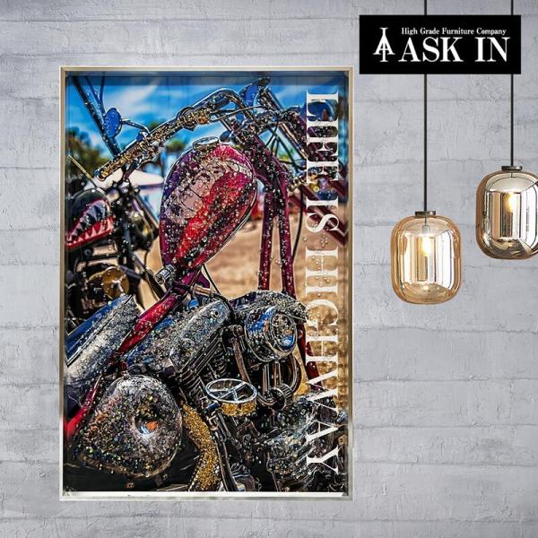 2024春新作】クリスタルアート カスタム 41x61cm アート バイク 単車