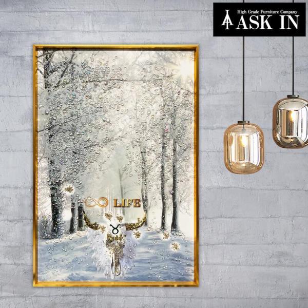 クリスタルアート 無限ライフ 41x61cm 牛 おうし座 taurus 星座 星