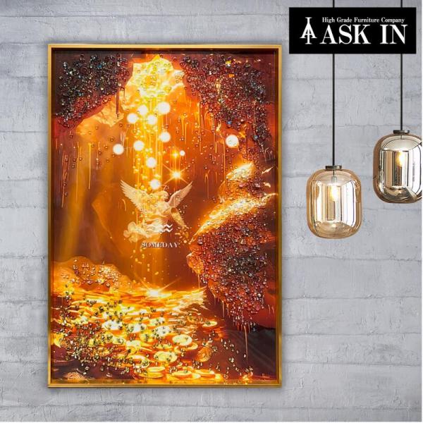 クリスタルアート サムデイ 41x61cm 妖精 天使 お金 水瓶座 aquarius