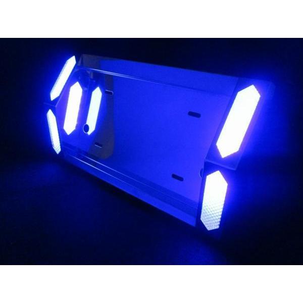 中型ナンバー枠 LEDテープ式 とんがり ブルー（青） 24V : 501125-blue 