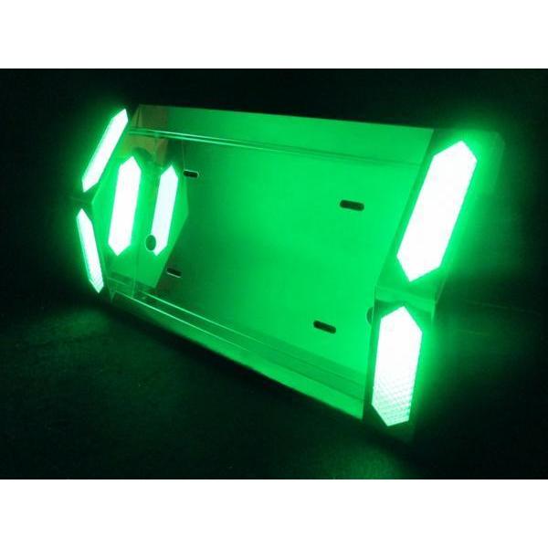 ジェットイノウエ 中型ナンバー枠 LEDテープ式 とんがり グリーン（緑 