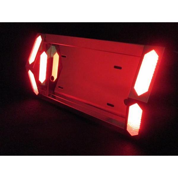 ジェットイノウエ 中型ナンバー枠 LEDテープ式 とんがり レッド（赤 